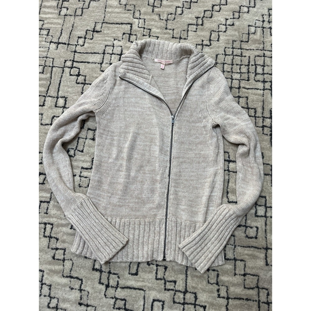 Victoria's Secret Y2K Zip Knit Sweater ecru | Size S